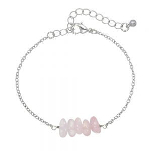 Bracelet Rose Quartz Chip with Chain