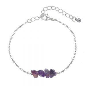 Bracelet Amethyst Chip on Chain