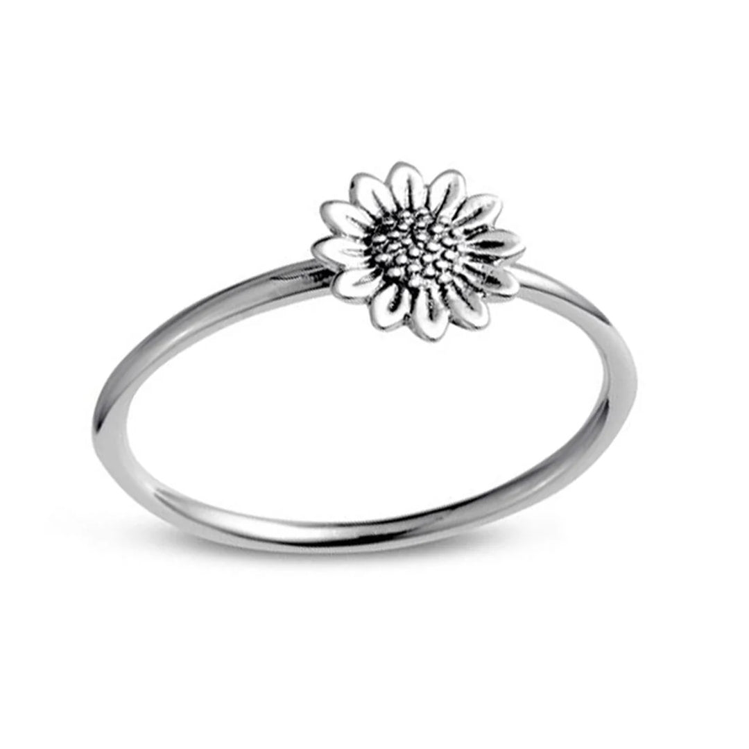 Ring Sunflower Delicate Silver