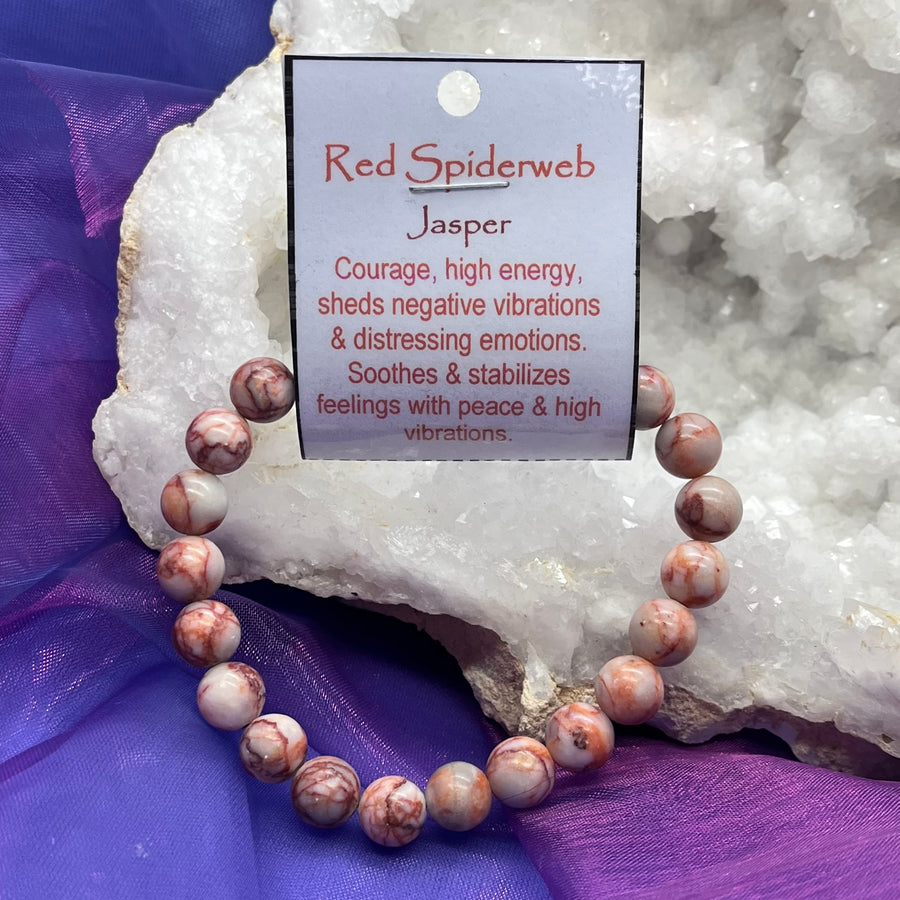 Bracelet Red Spider Web Jasper Bead 8mm | Carpe Diem With Remi