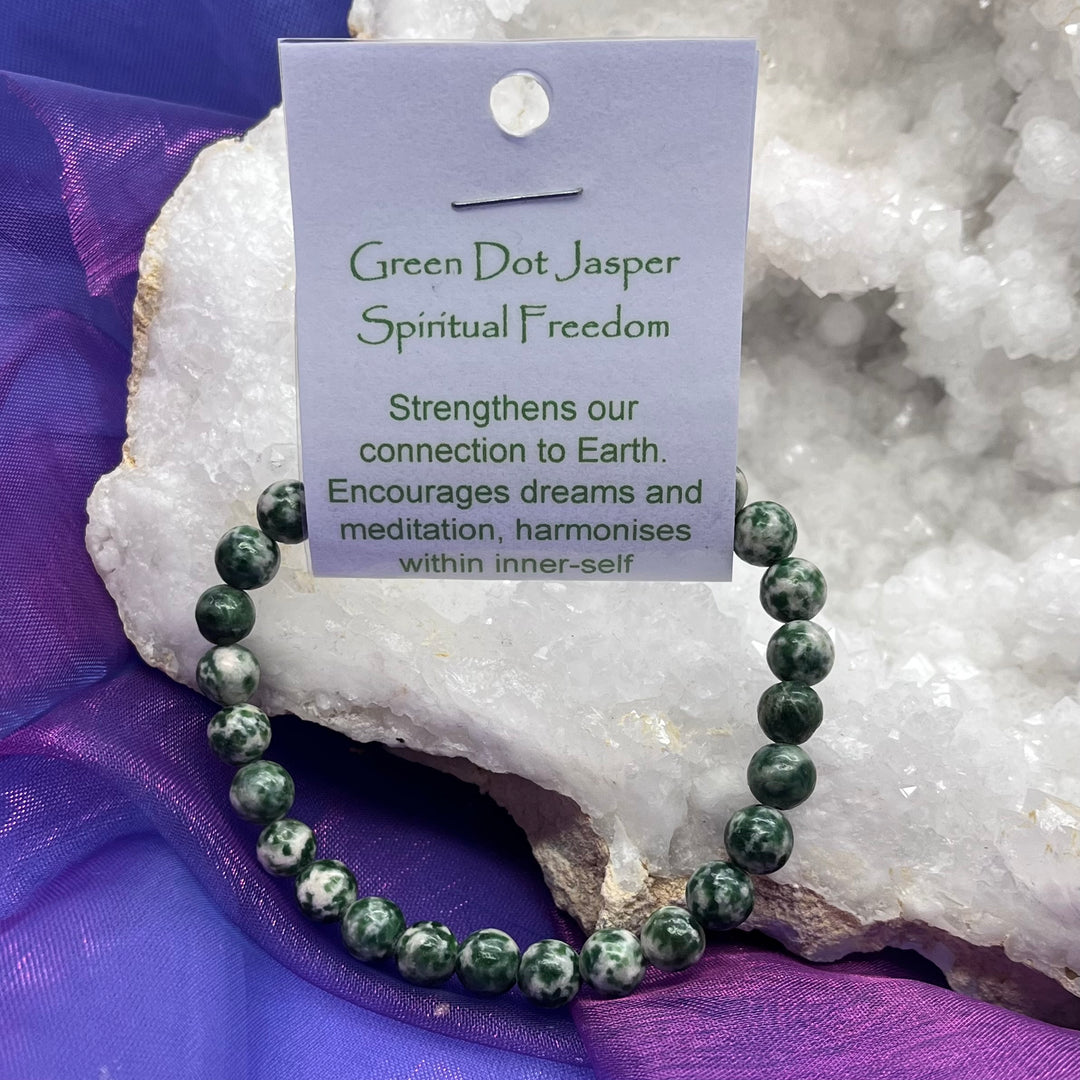 Bracelet Green Dot Jasper Bead 6mm | Carpe Diem With Remi