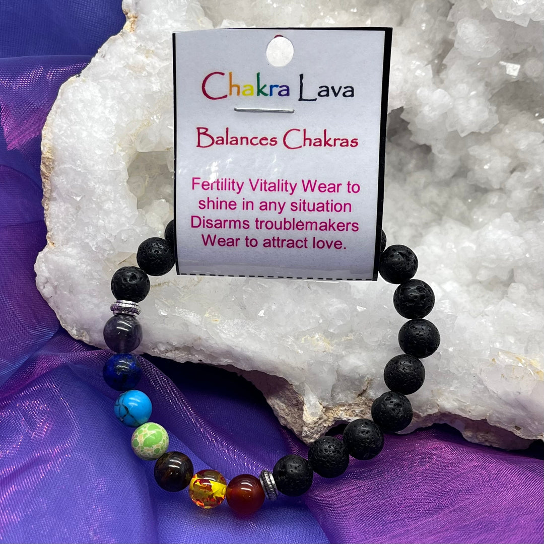 Bracelet Chakra Lava Bead 8mm | Carpe Diem With Remi