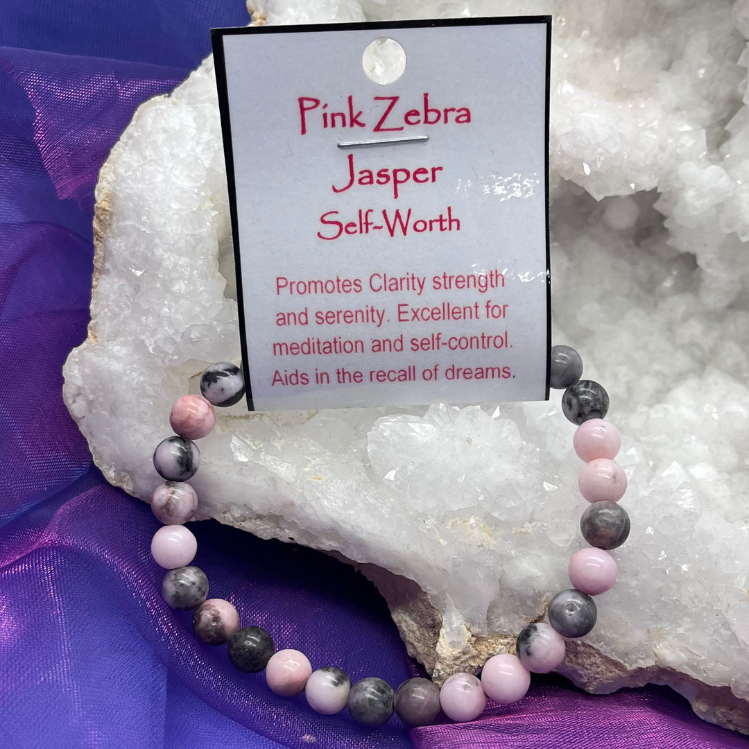 Bracelet Pink Zebra Jasper Bead 6mm | Carpe Diem With Remi