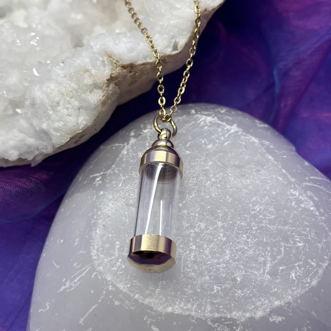 Necklace Vial Gold Colour