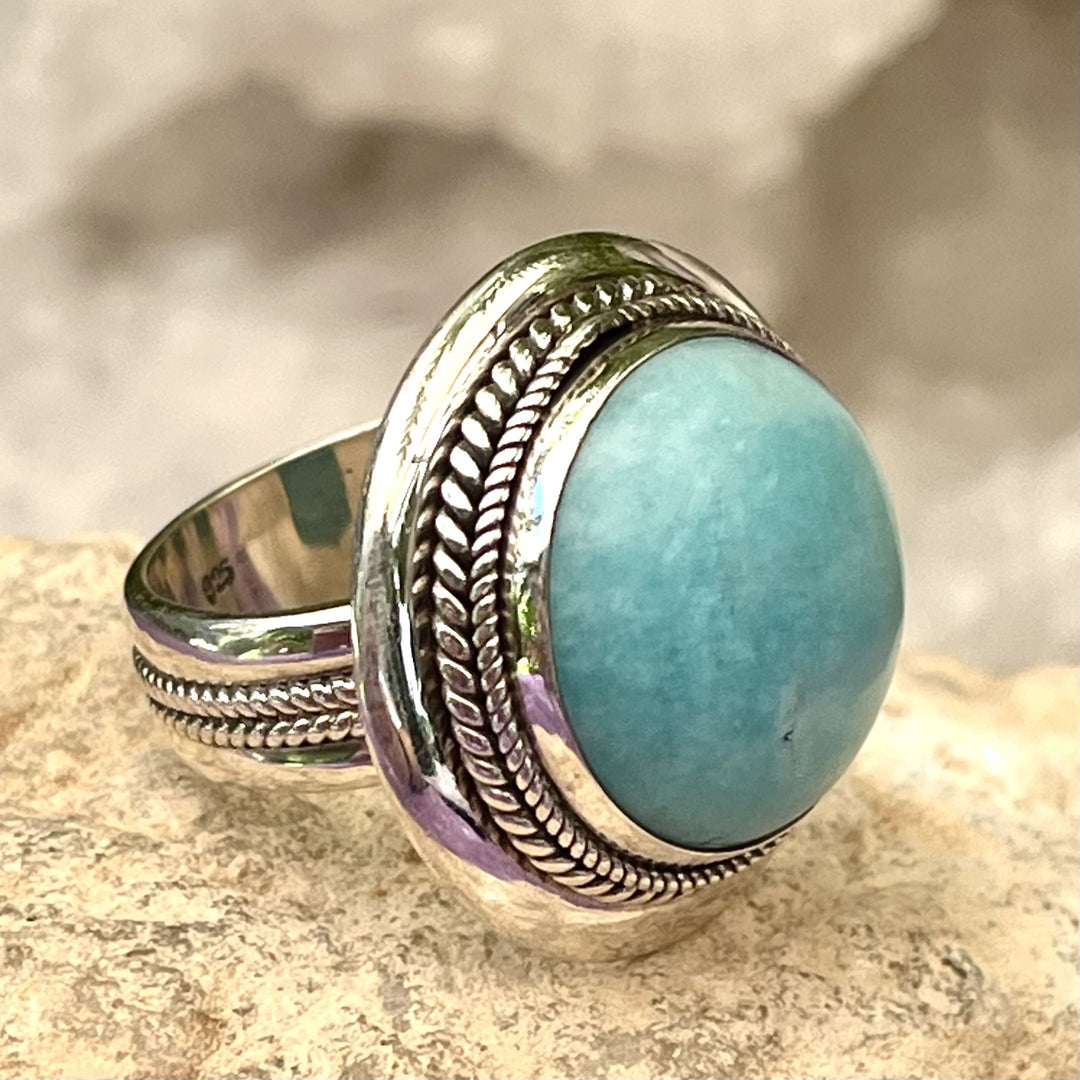 Ring Larimar XL Round 1.7 cm