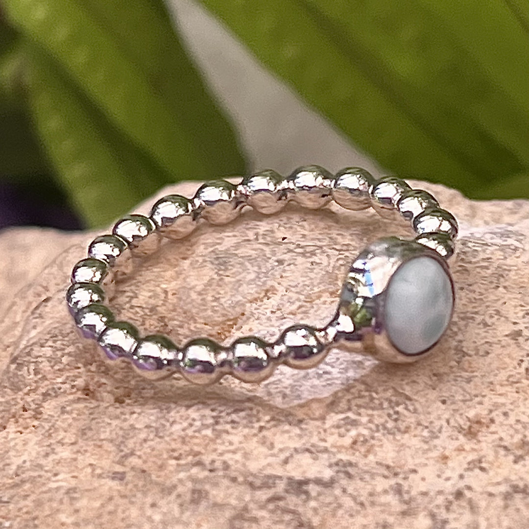 Ring Larimar Round Mini Ball Band