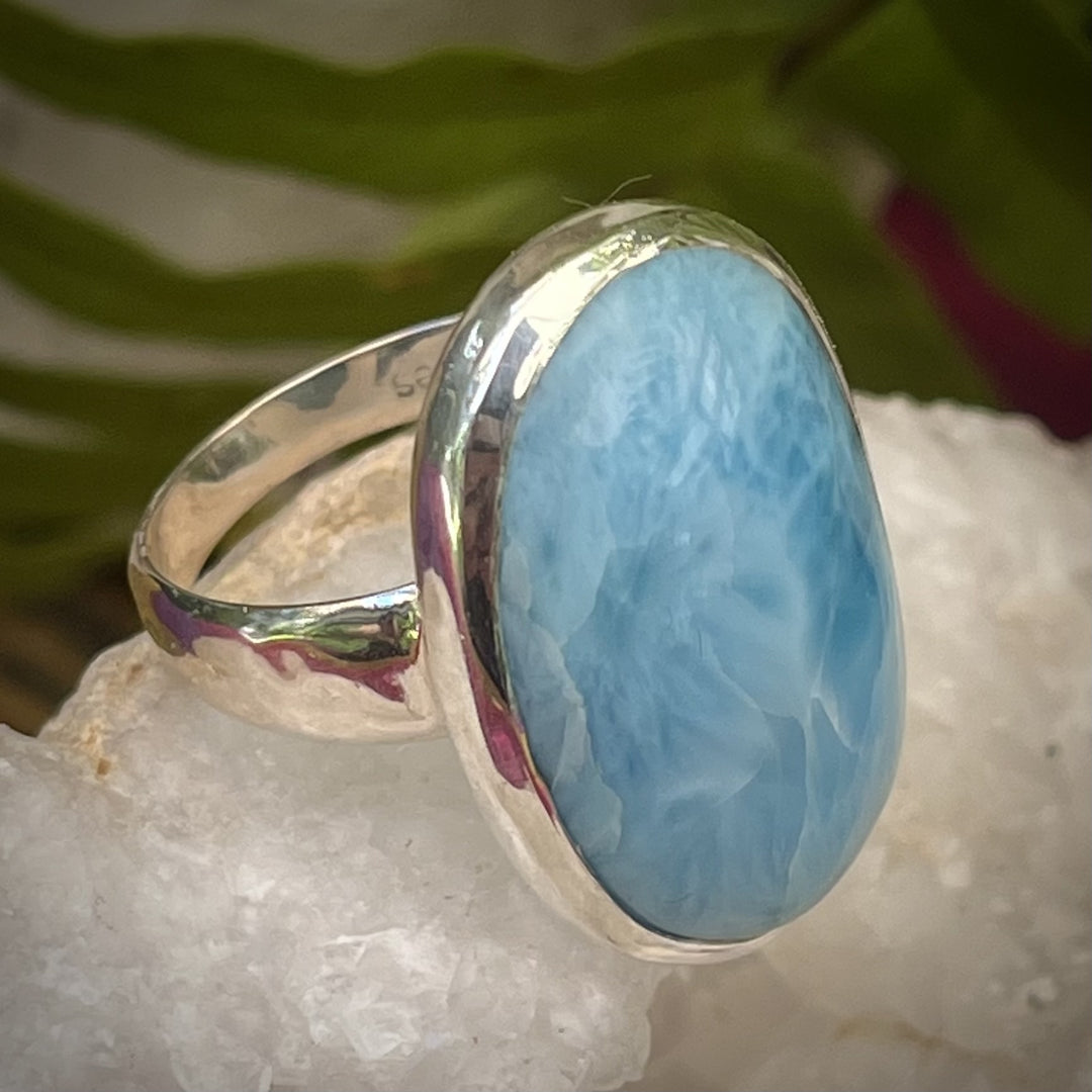 Ring Larimar Oval Blue Turtles