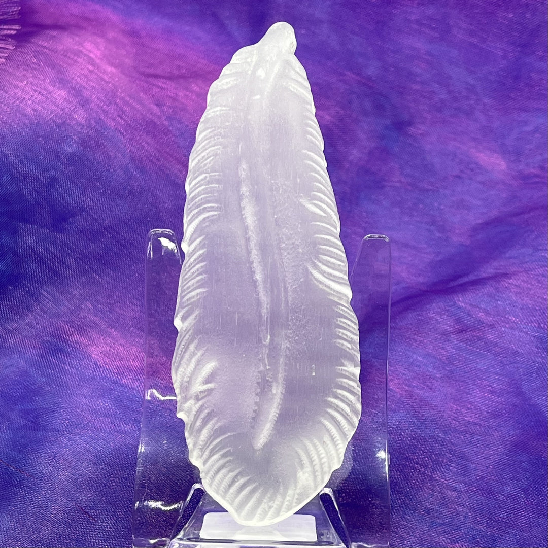 Feather Satin Selenite 8.4 cm