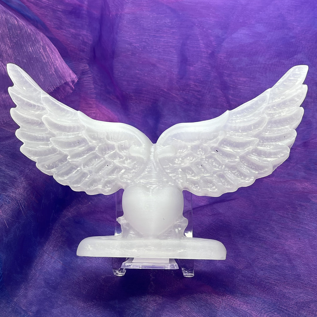 Winged Heart Satin Selenite