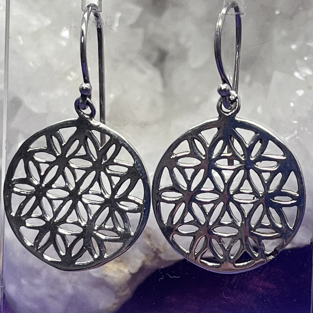 Earring Flower of Life Round 3.1 cm