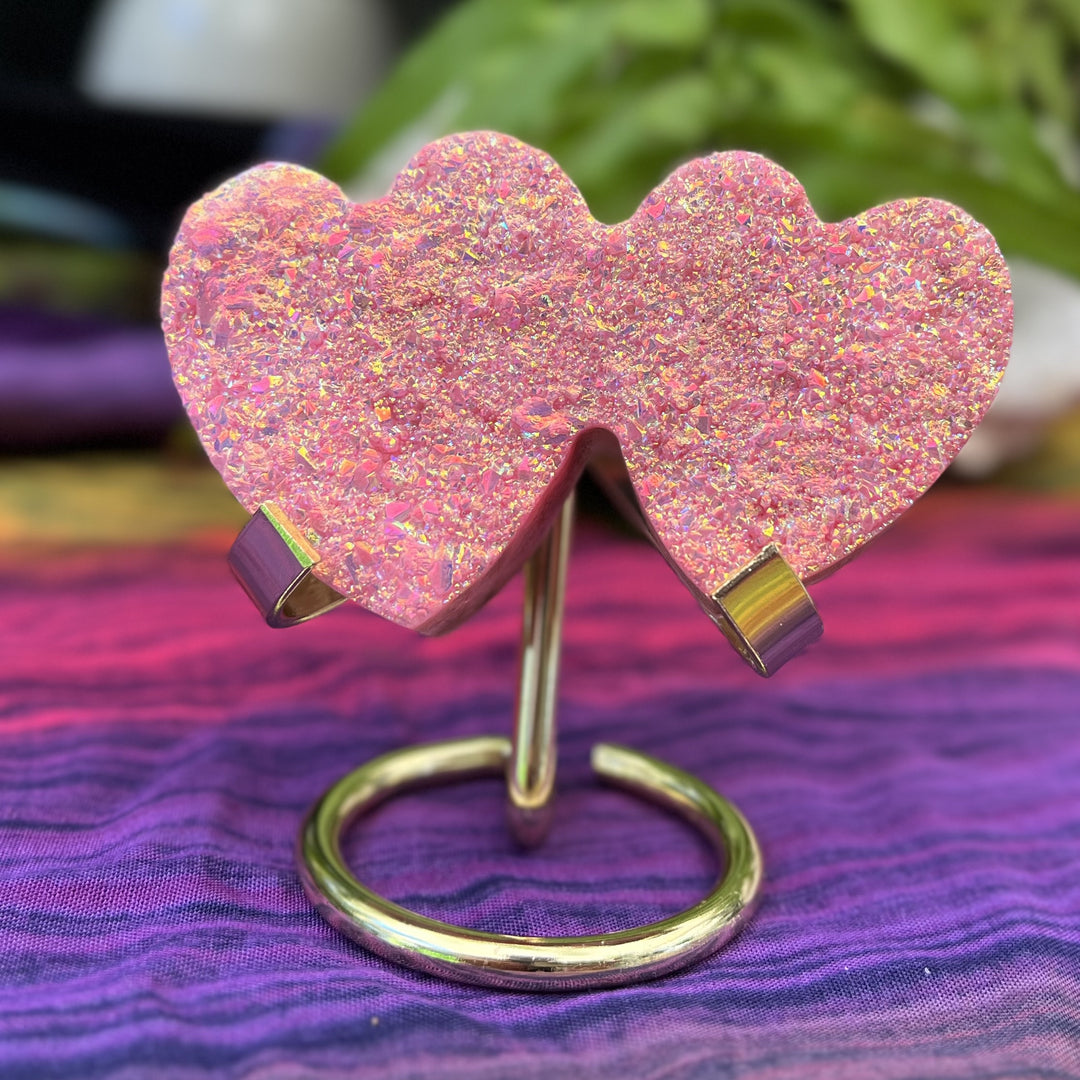 Heart Pink Aura Twin on Stand