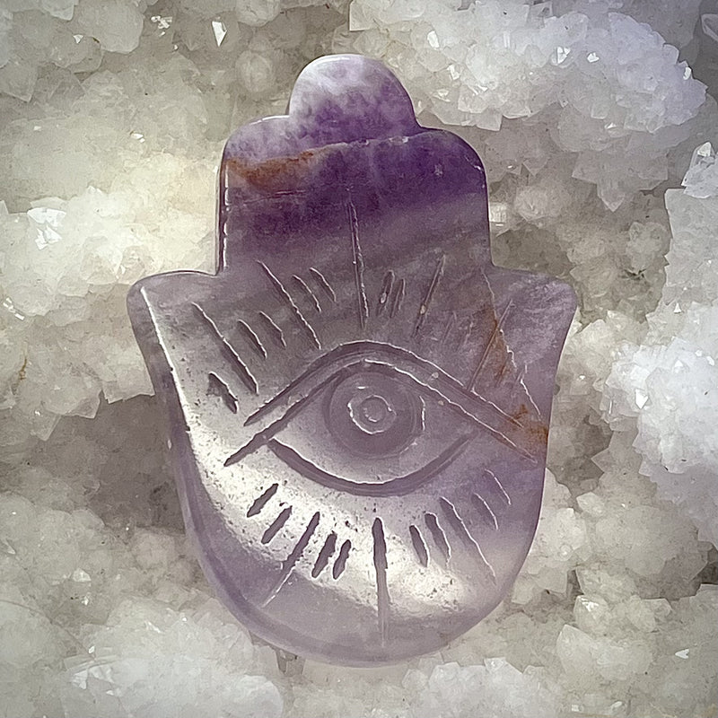 Hamsa Fluorite Evil Eye 7.4 cm