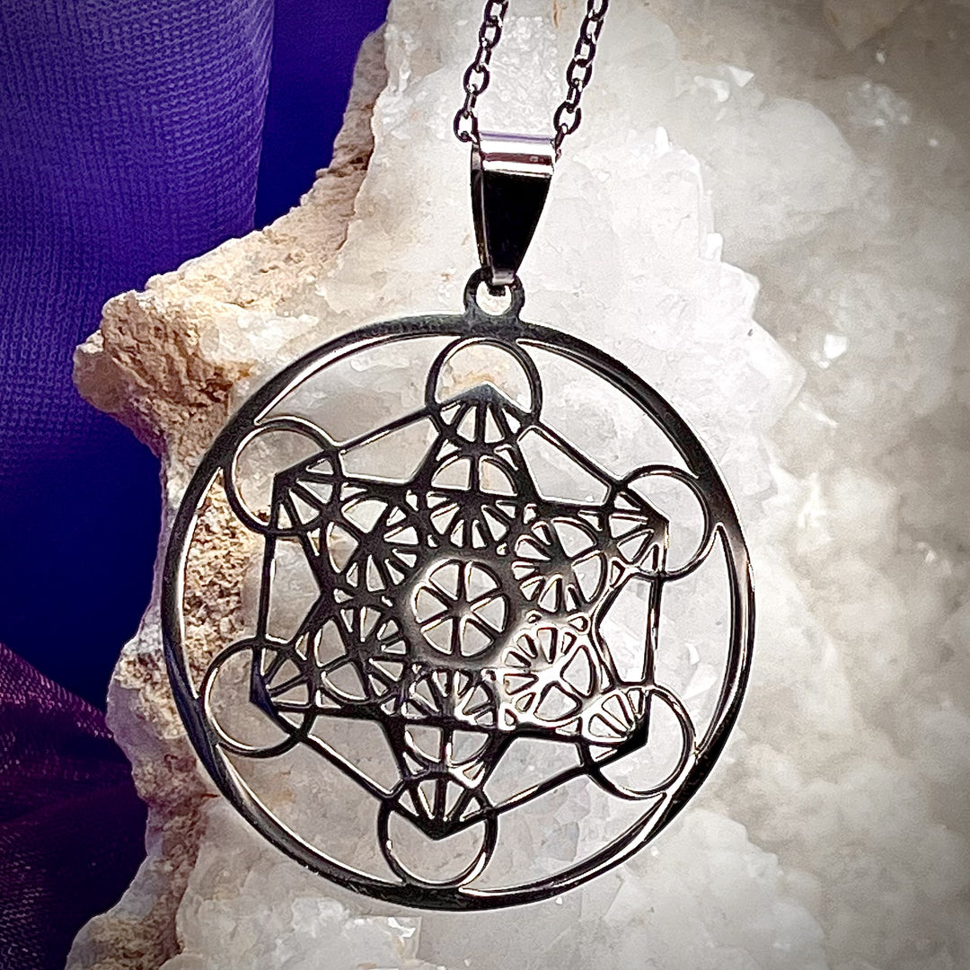 Pendant Metatron's Cube Silver on Chain