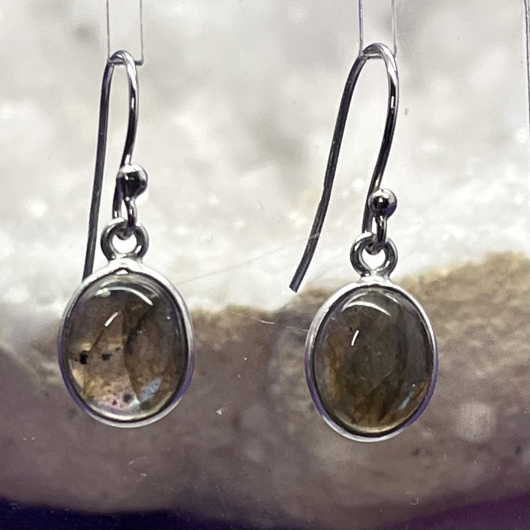 Earrings Labradorite Oval Single Drop