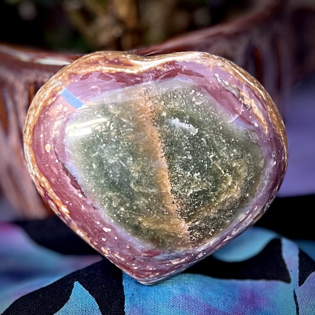 Puff Heart Ocean Jasper 7.1 cm | Carpe Diem With Remi