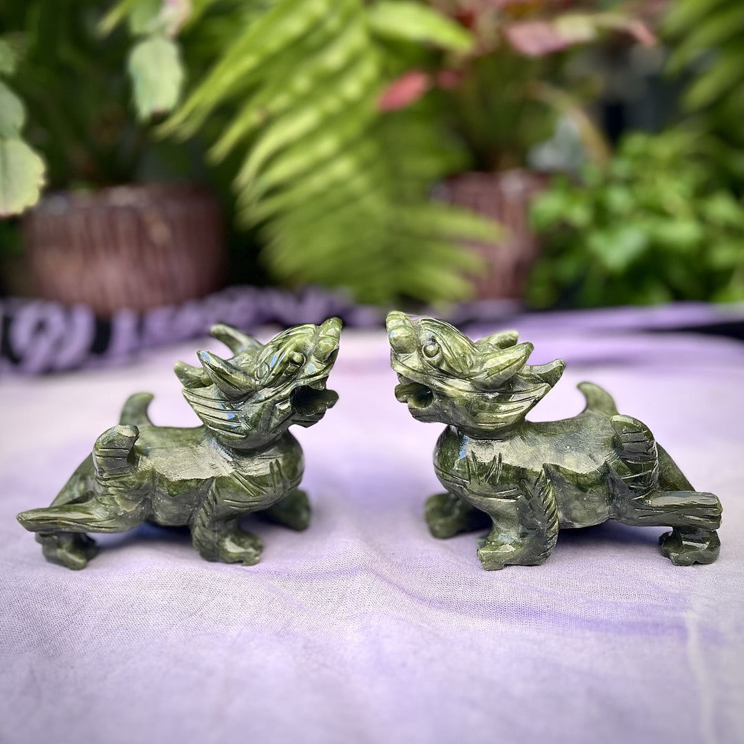 Temple Dragon Jade Pair