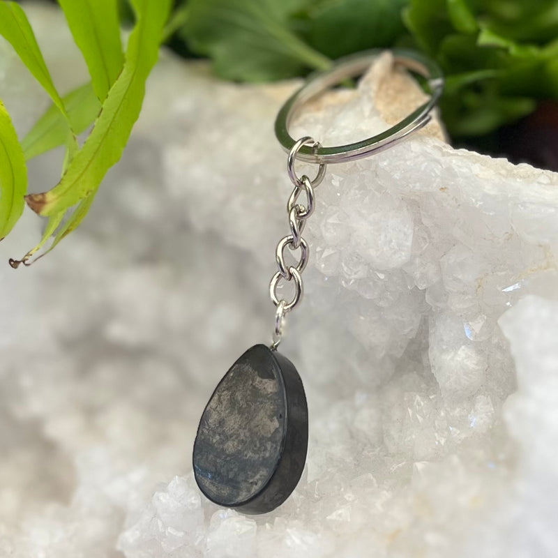 Keyring Shungite Energy Protector Teardrop 2.5 cm