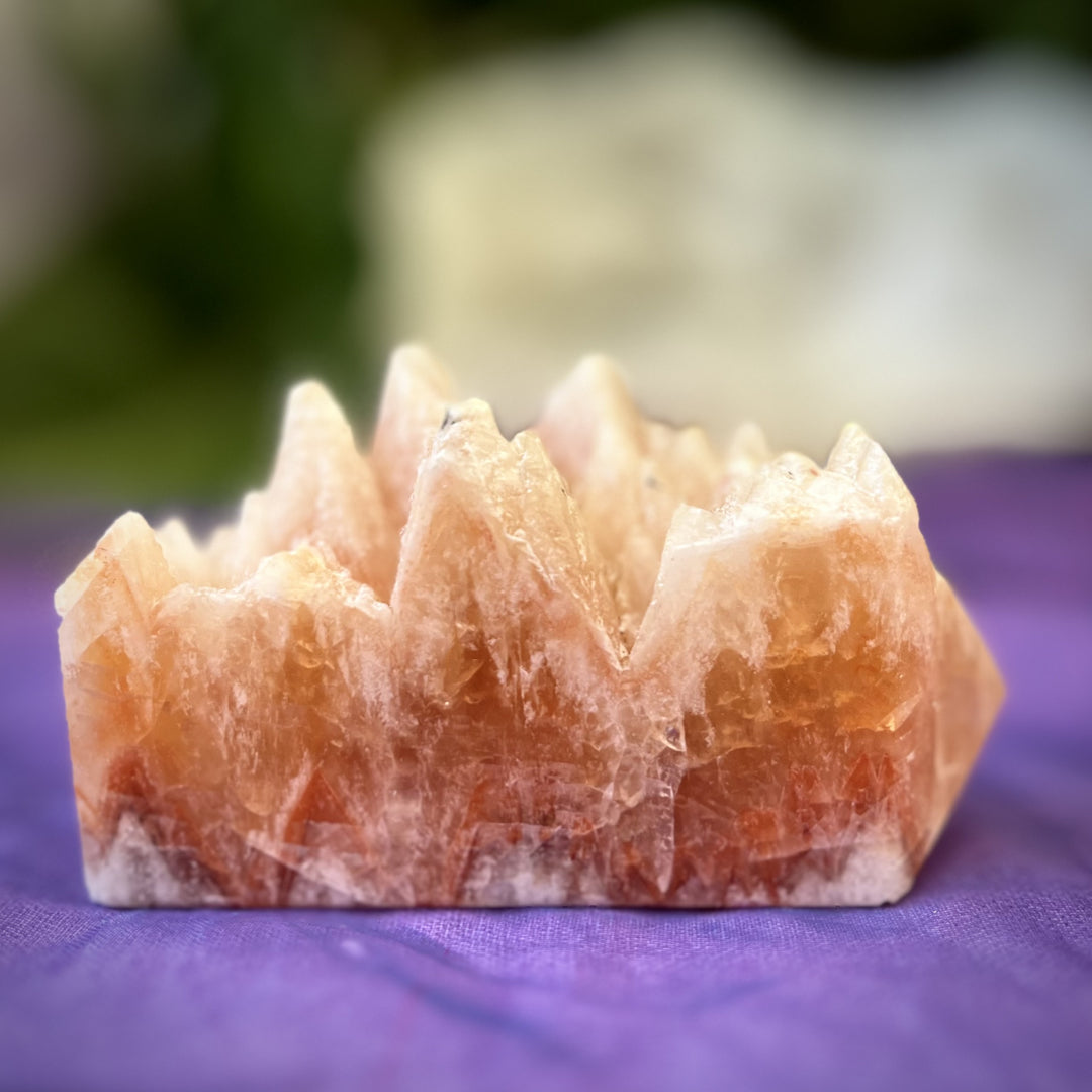 Tower Peach Calcite Wolf Tooth