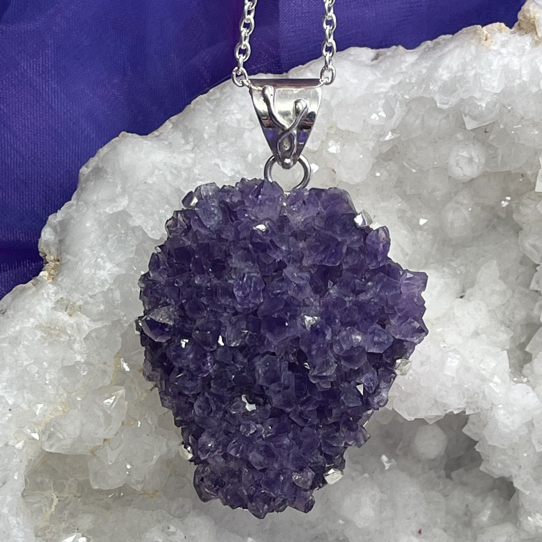 Necklace Amethyst Cluster XL S/S