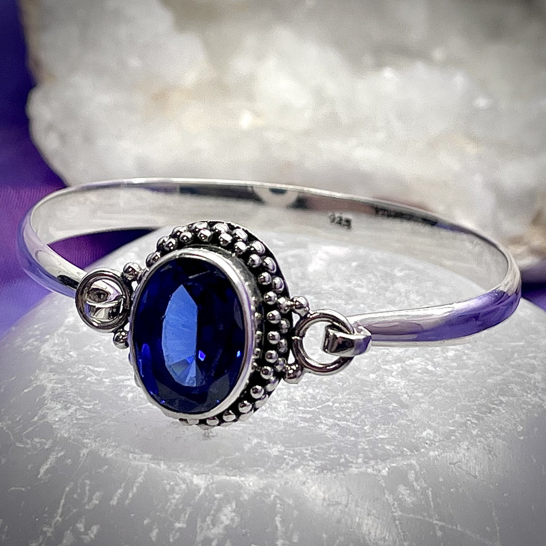 Bangle Blue Sapphire Dots S/S