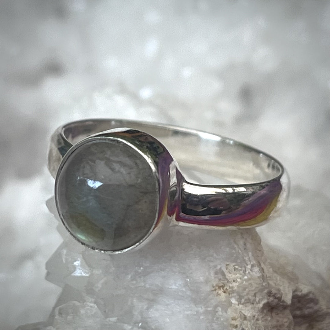 Ring Labradorite Round Size 10.5