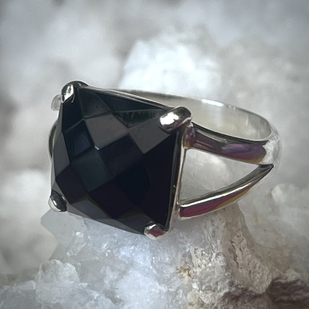 Ring Black Onyx Cushion Cut S/S