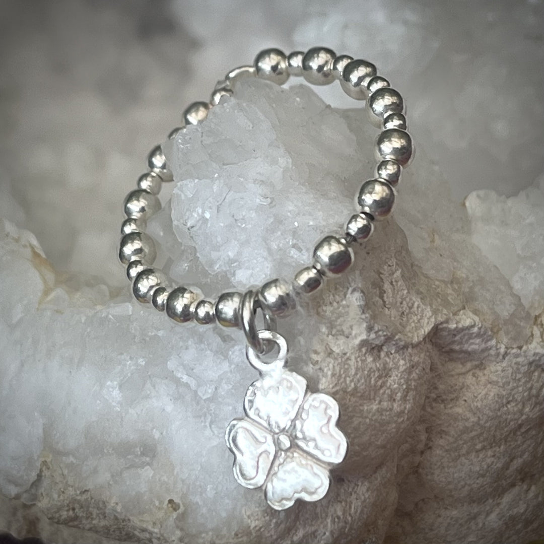 Ring Ball Band 4 Leaf Clover Charm S/S