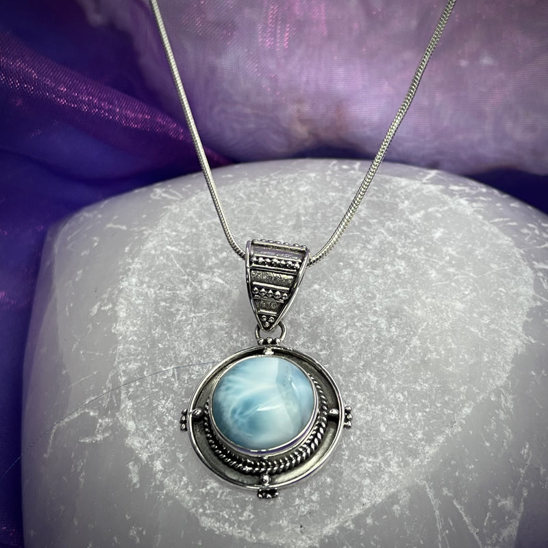 Necklace Larimar Round S/S