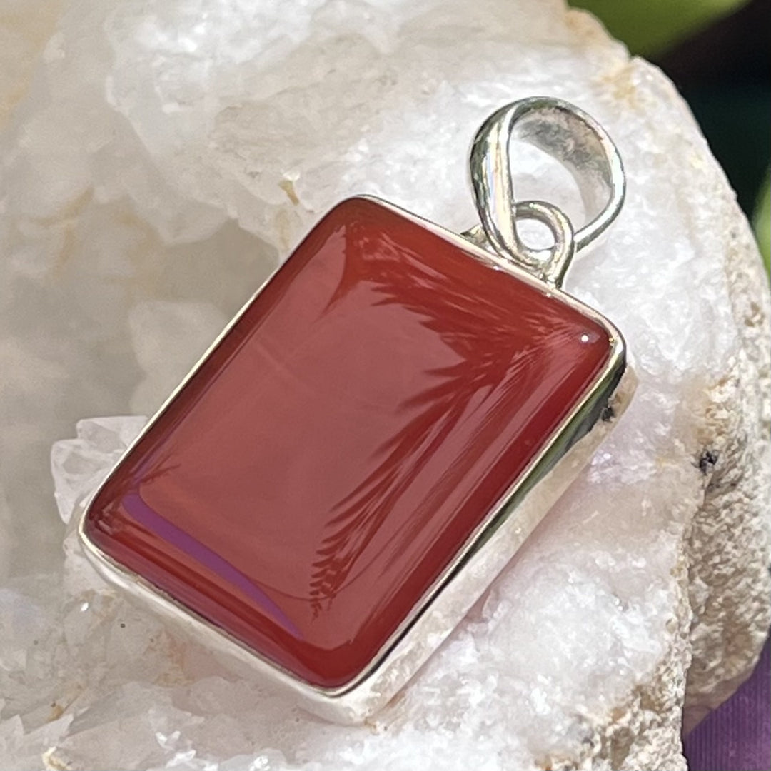 Pendant Carnelian Rectangle 3.0 cm