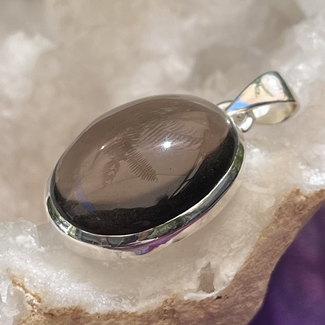 Pendant Smokey Quartz Oval 3.3 cm