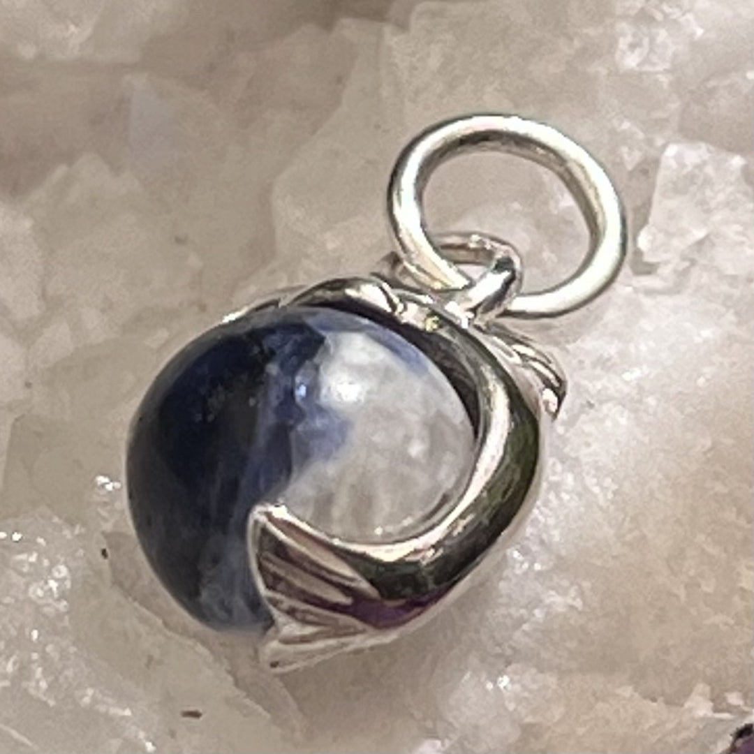 Pendant Sodalite Sphere with Dolphin