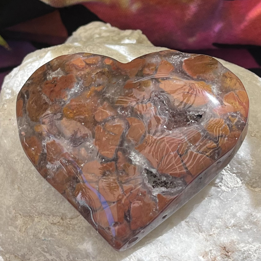 Heart Orange Agate Quartz 6.5 cm