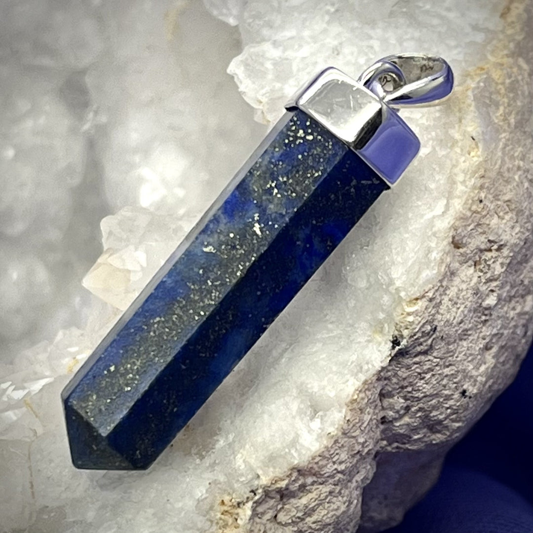 Pendant Lapis and Pyrite Point 4.1 cm