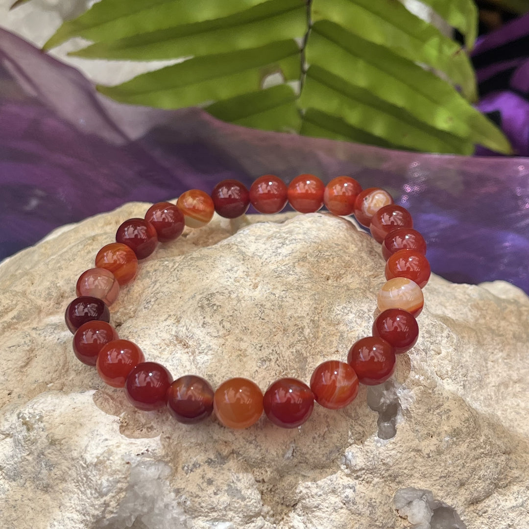 Bracelet Carnelian 8mm Beads