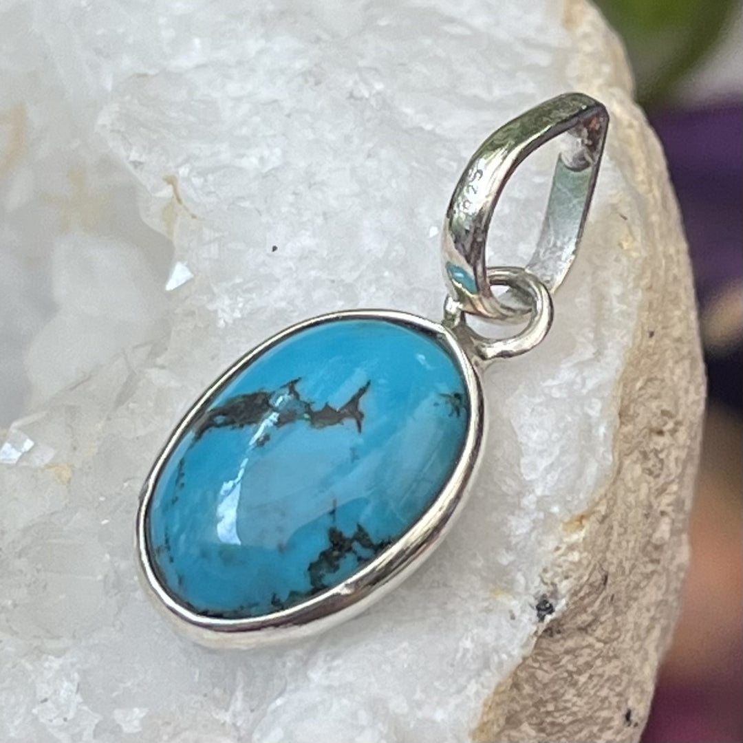 Pendant Turquoise Howlite Oval 2.6 cm