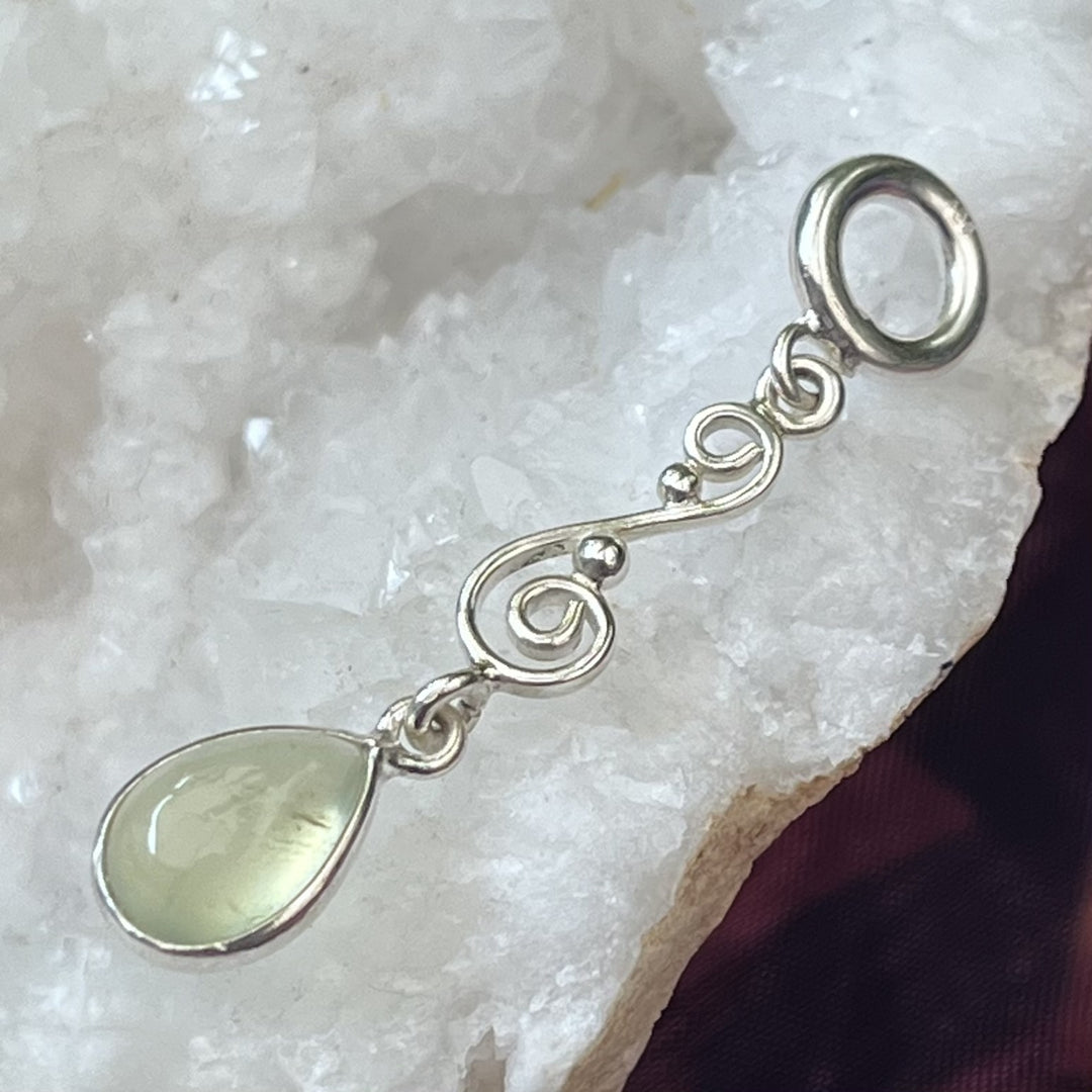 Pendant Prehnite Teardrop Hanging 4.1 cm