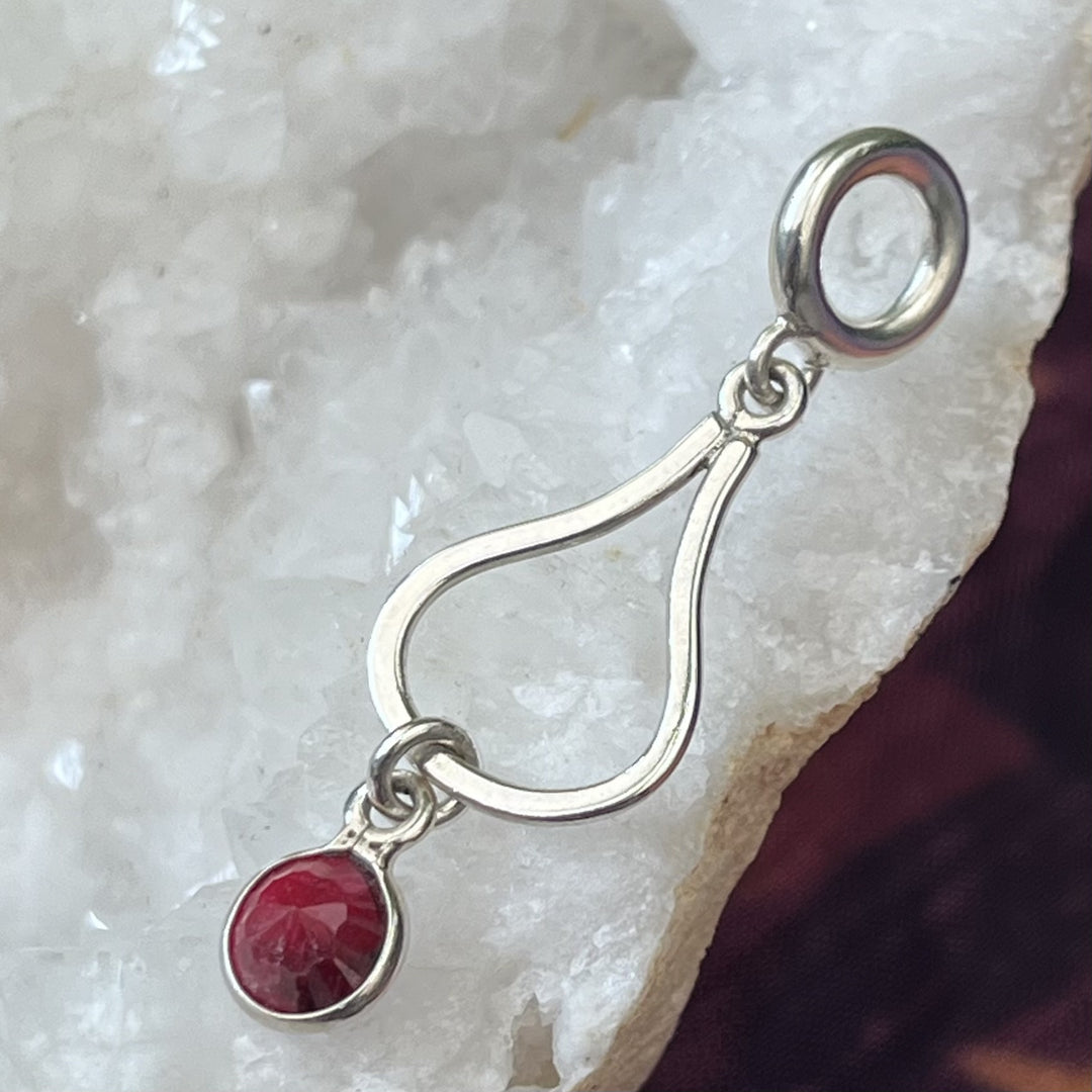 Pendant Ruby Round Hanging 3.8 cm