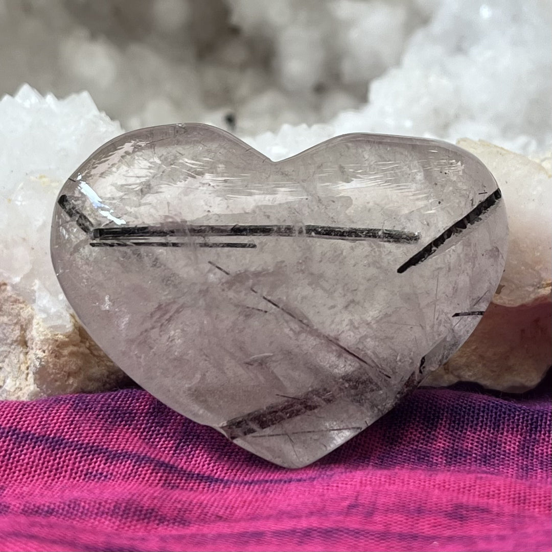 Heart Black Rutilated Quartz 4.0 cm