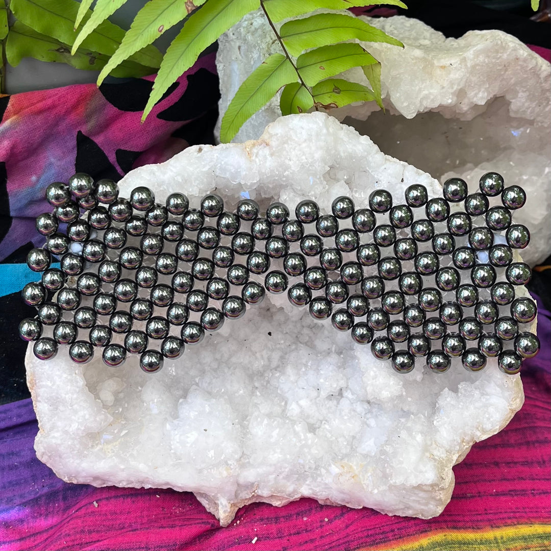 Eye Mask Hematite 7mm Beads