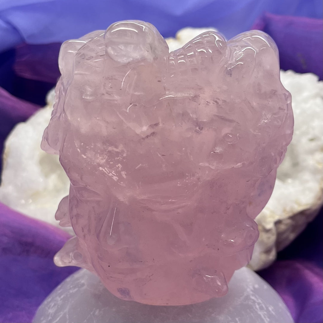 Medusa Rose Quartz Head 9.1 cm