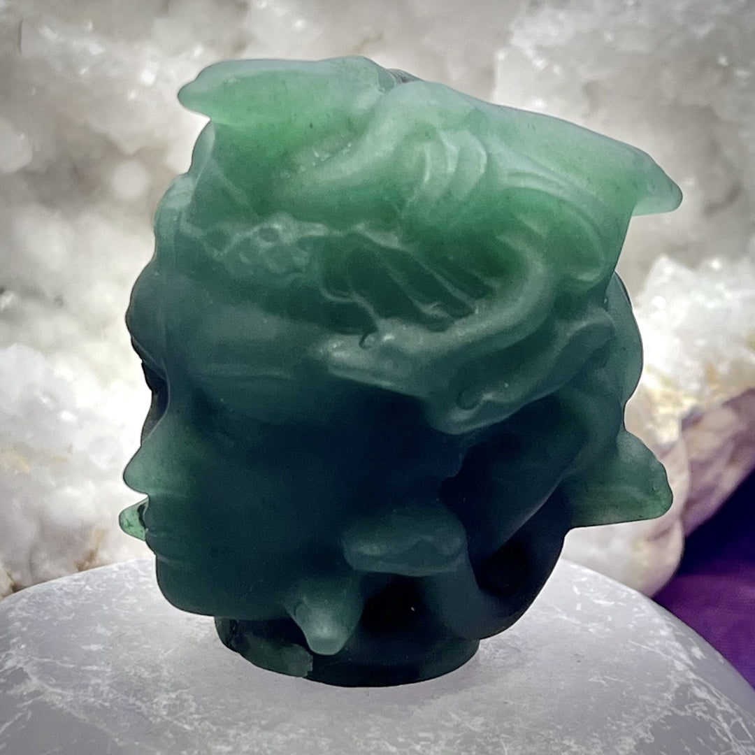 Medusa Green Aventurine Head Small