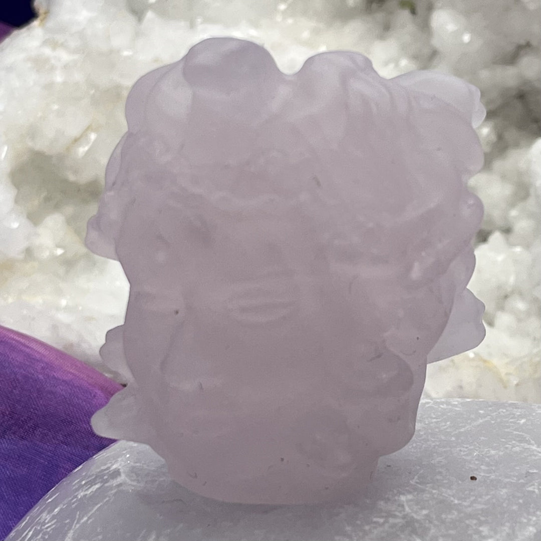 Medusa Rose Quartz Head Small