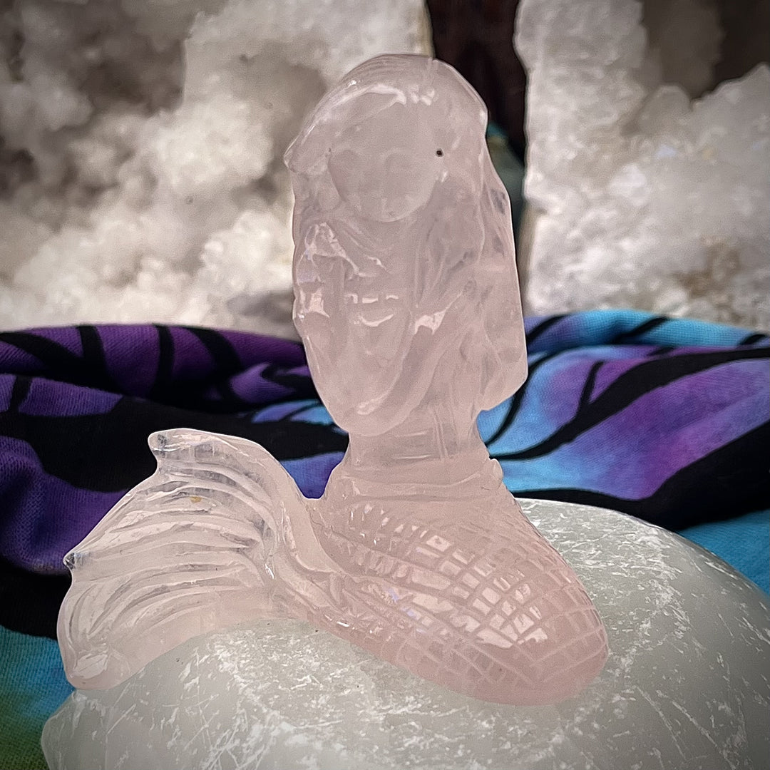 Mermaid Rose Quartz Sitting 7.0 cm