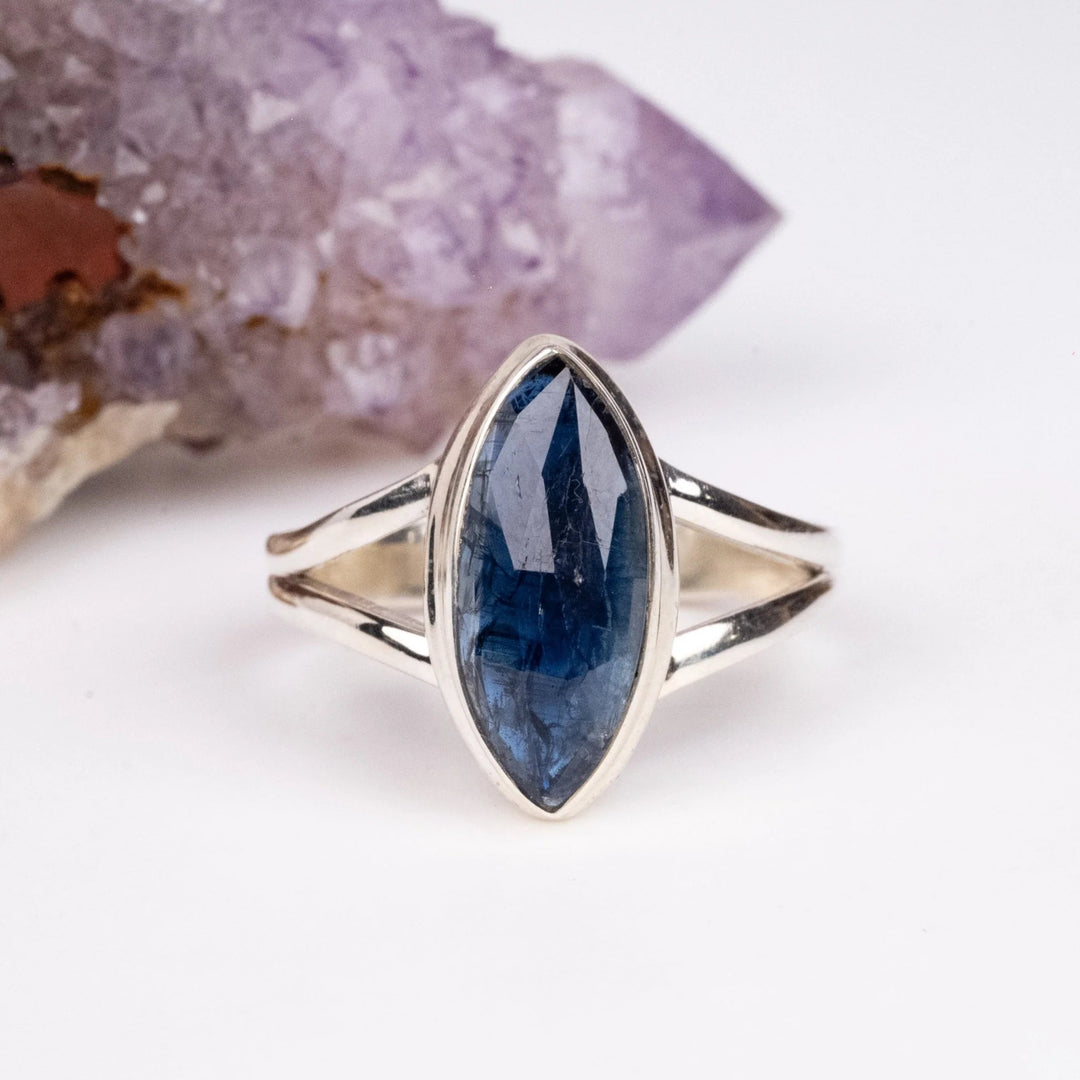 Ring Kyanite Faceted Gem Quality 1.5 cm