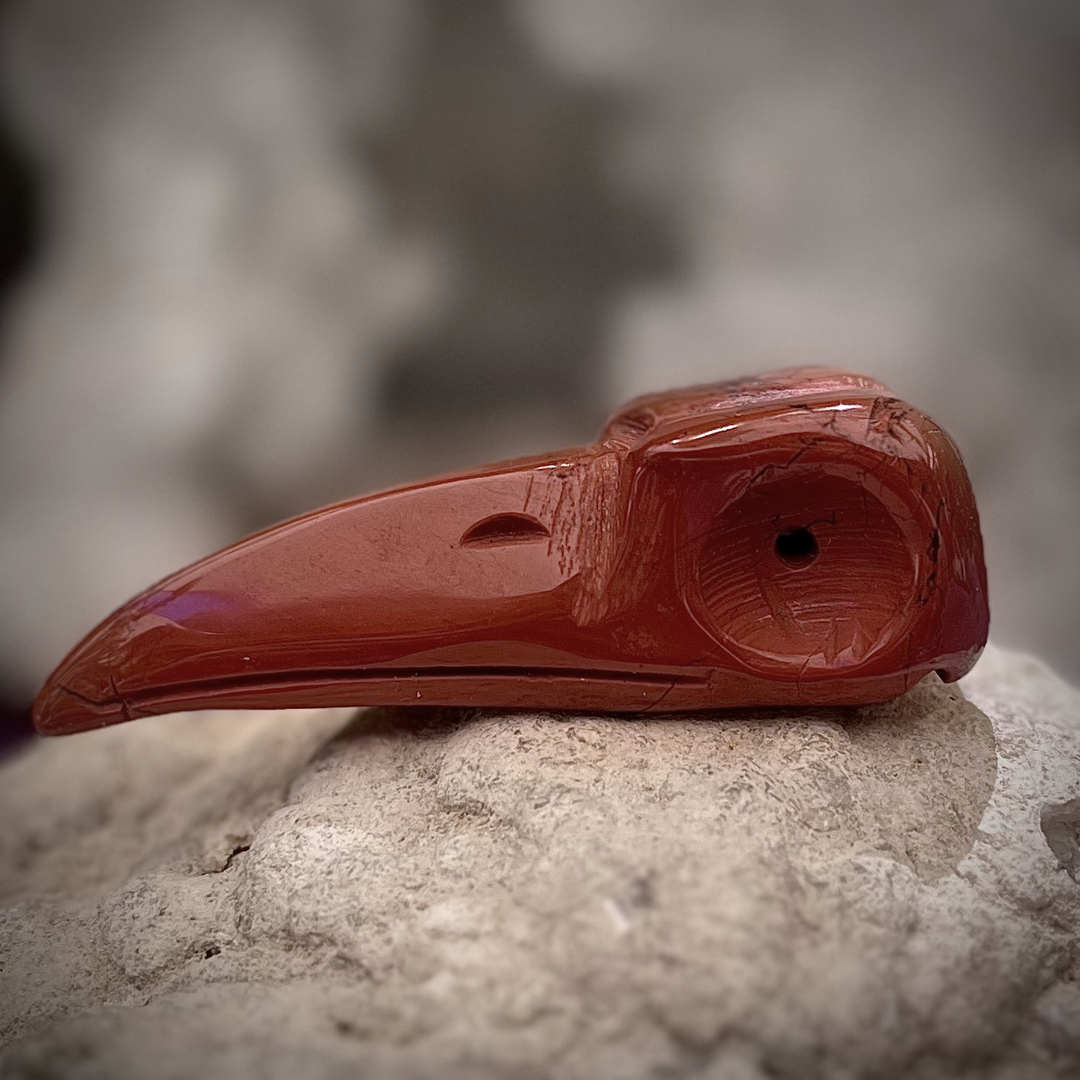 Raven Skull Red Jasper 6.0 cm