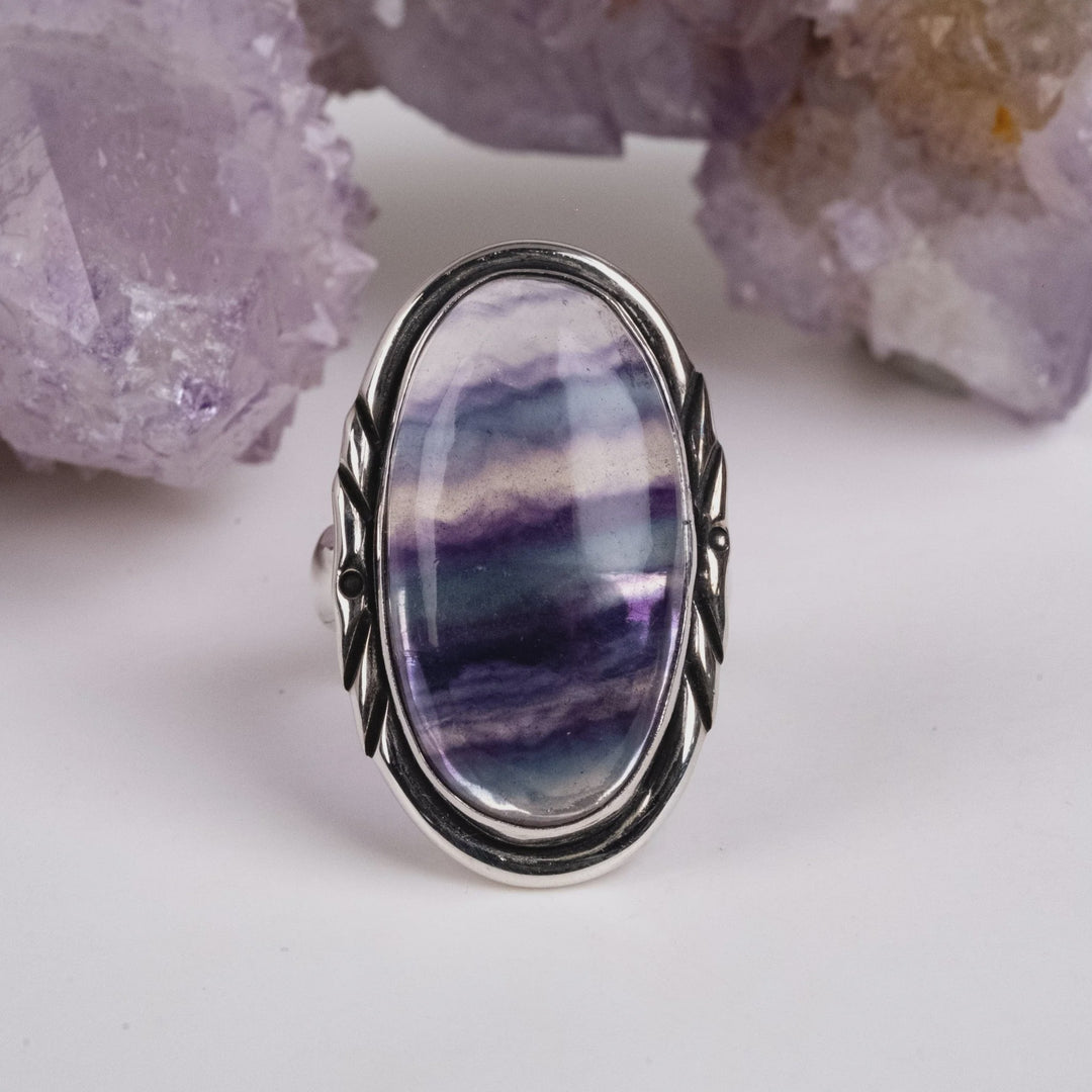 Ring Fluorite Oval Gem Quality 2.6 cm