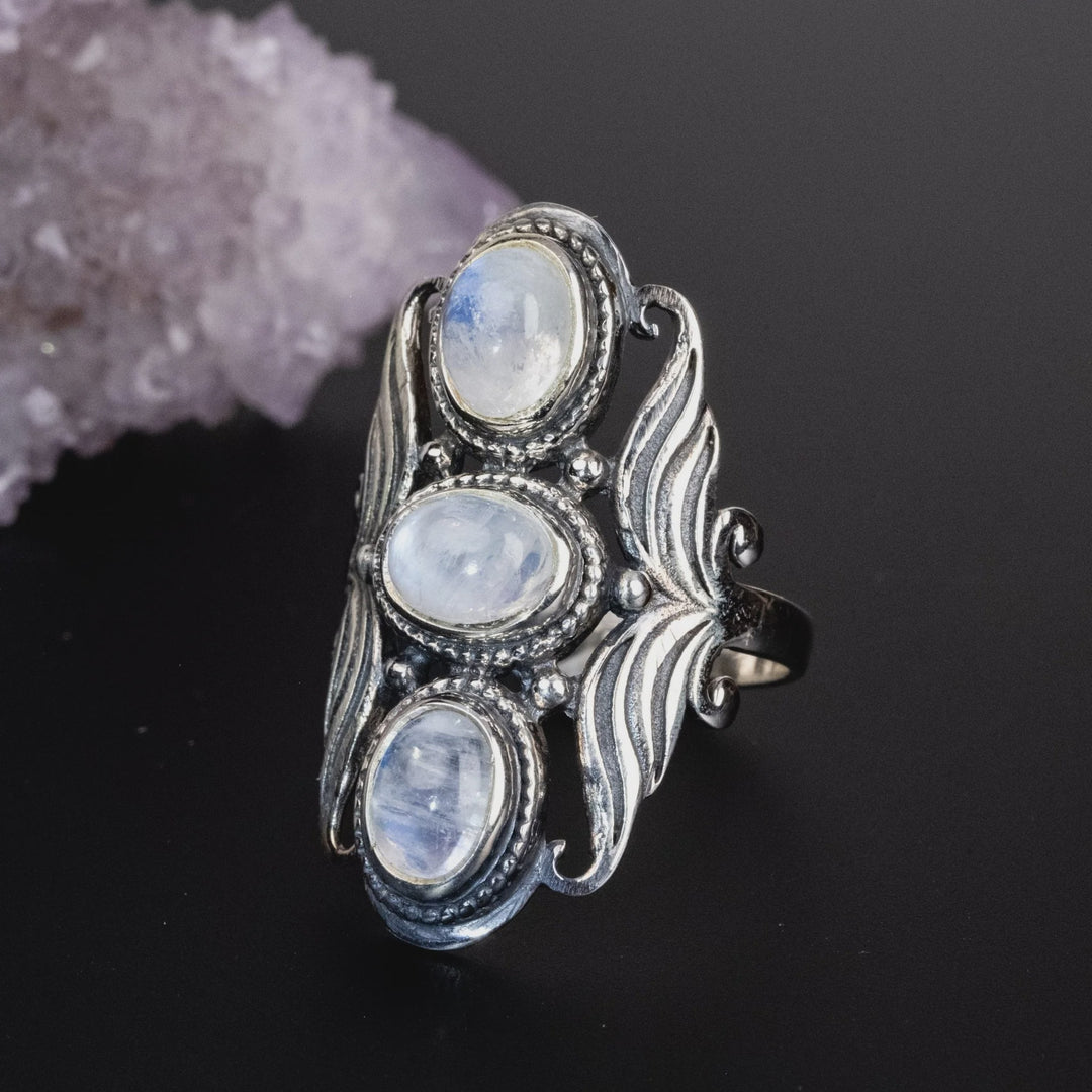 Ring Moonstone 3 Stone