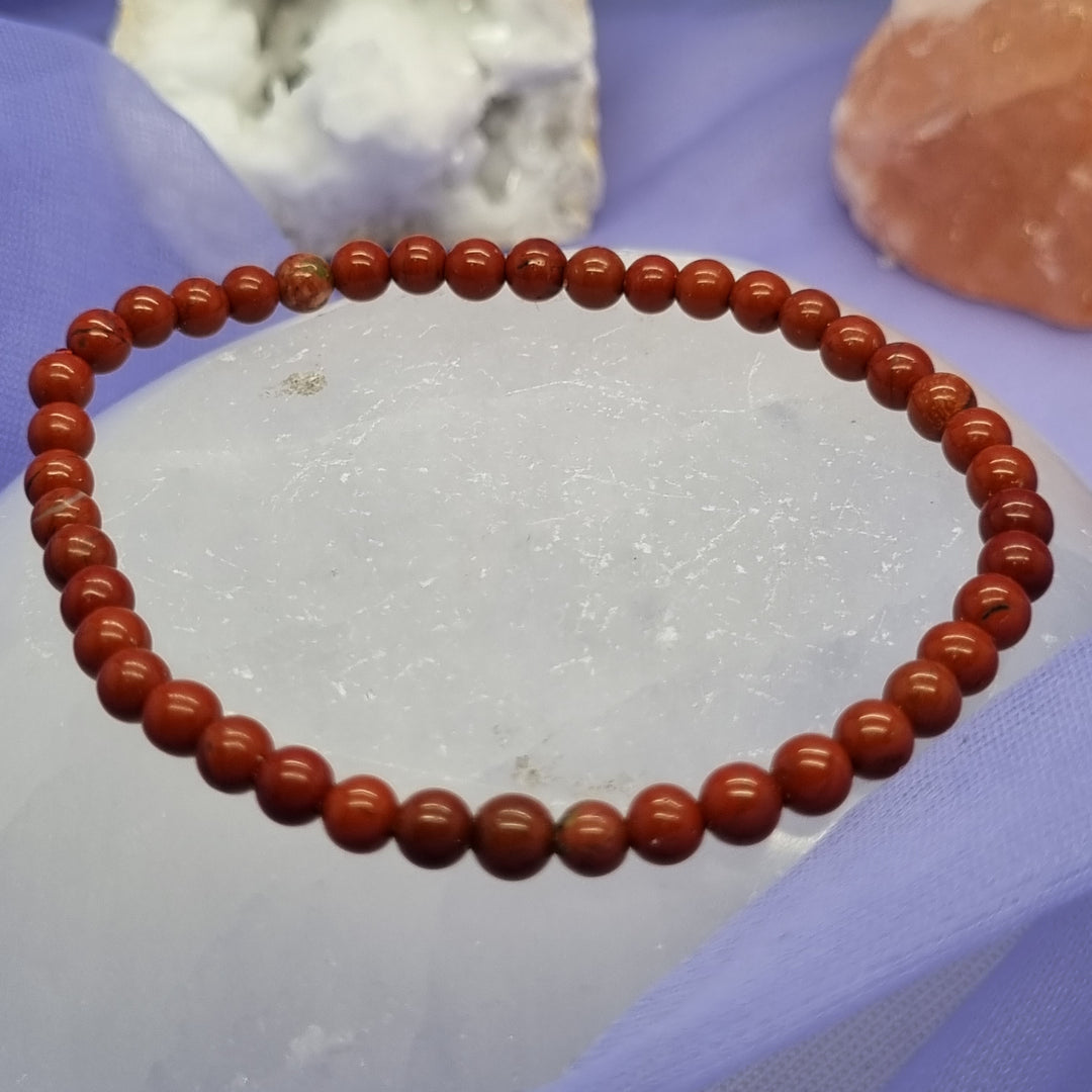 Bracelet Red Japser 4mm Beads | Carpe Diem With Remi