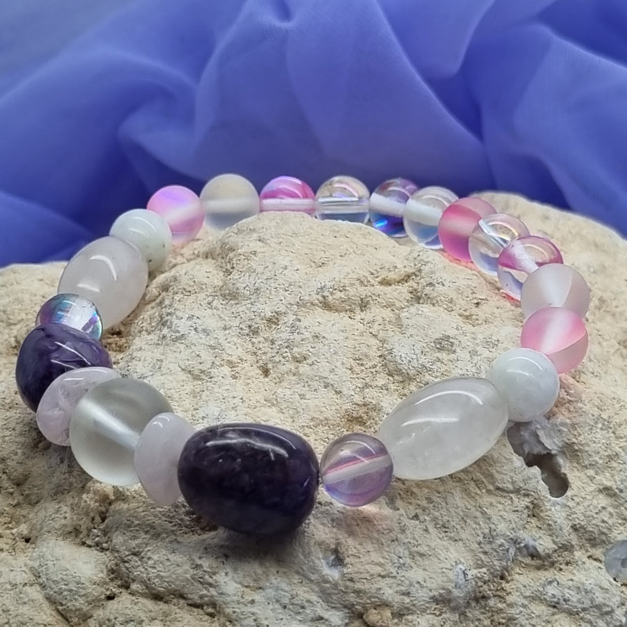 Bracelet Charoite Hematite Rose Quartz | Carpe Diem with Remi