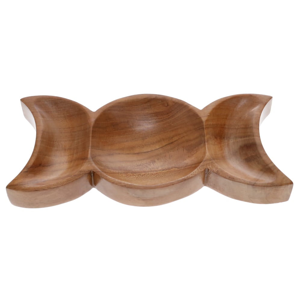 Bowl Triple Moon Teak Wood 22 cm